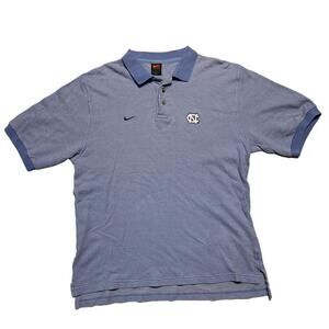 UNC Tarheels Nike Sportswear Blue Cotton Short Sleeve Golf Polo Shirt Large